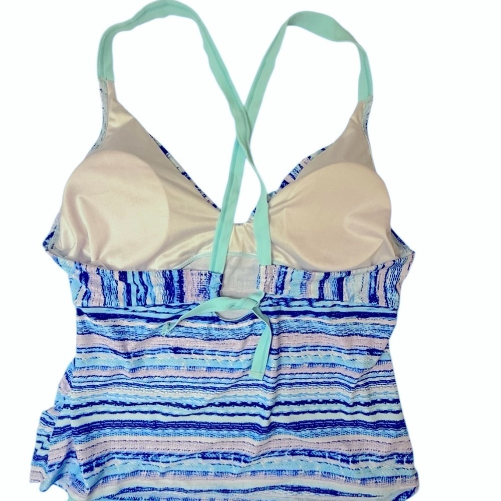 Swimsuits for All Two Piece Skirt
Swimsuit Aqua Navy White Striped 5XL - Picture 5 of 7